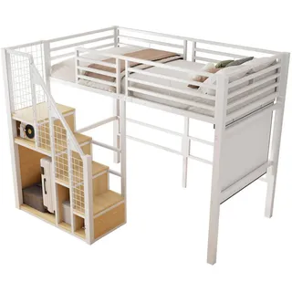 Okwish Hochbett Okwish 90 x 200 cm Metall/MDF weiß