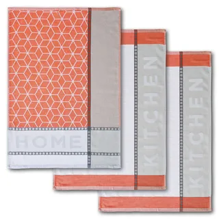 Dyckhoff Geschirrtücher Home & Kitchen koralle 50,0 x 70,0 cm, 3 St.