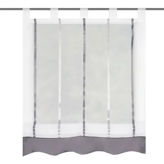 HOME WOHNIDEEN Home fashion Schlaufenrollo Längsstreifen, Polyester, grau, B:80cm H:140cm, Raffrollos