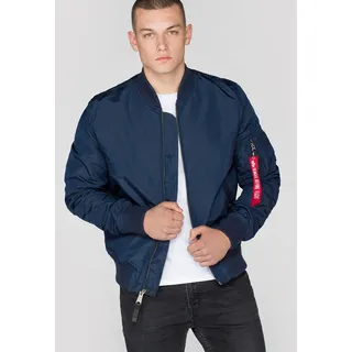 Bomberjacke ALPHA INDUSTRIES "MA-1 TT", Herren, Gr. XS, blau (rep.blau), Web, Obermaterial: 100% Nylon. Futter: 100% Nylon, unifarben, schmal normal, Rippbündchen, Jacken Bomberjacke, Kunstfaser, slim fit