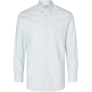 SELETED HOMME Herren SLHSLIMSOHO-Detail Shirt LS NOOS Hemd, White/AOP:AOP, XXL