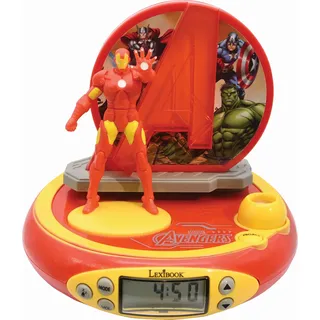 Avengers Iron Man 3D-Figur Projektionswecker mit Sounds - Rot, Gelb