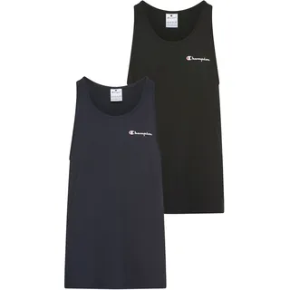 Tanktop CHAMPION, Damen, Gr. S, schwarz-weiß (nny, nbk), Obermaterial: 100% Baumwolle, normal, Rundhals, Tops Tanktop, im 2er-Pack, mit Rundhalsausschnitt, sportlicher Stil, aus Baumwolle