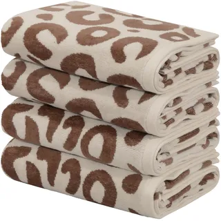 OTTO home Anna Leopardenmuster Handtuch 50 x 100 cm braun/sand 4 St.
