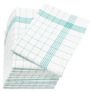 Zollner Geschirrtücher, 12er-Set, 60x80 cm, 55% Baumwolle, 45% Leinen, Grün , Textil , 60x80 cm , Oeko-Tex® Standard 100 , Heimtextilien, Geschirrtücher & Schürzen, Geschirrtücher