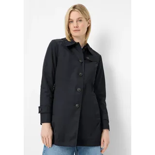 Kurzmantel FUCHS SCHMITT, Damen, Gr. 48, schwarz (marine), Web, Obermaterial: 58% Baumwolle, 42% Polyester, unifarben, regular fit normal, mit Riegel abgesteppte Kante mit Knöpfen,verstellbar, Mäntel Kurzmantel, Lightweight Cotton, Regular Fit, Schulterklappen