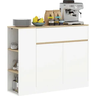 Homcom Küchenschrank mit Schublade 110 x 29,5 x 82 cm Weiß