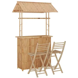 vidaXL 3-tlg. Bar-Set Bambus - Braun