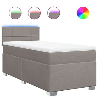 vidaXL Boxspringbett mit Matratze Taupe 80x200 cm Stoff - Taupe