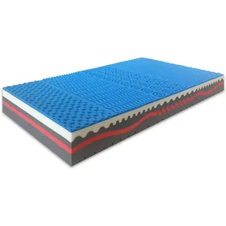 Marcapiuma – Einzelbettmatratze aus Memoryschaum, 90 x 205 cm, Höhe 25 cm, Härtegrad H2 Medizin 9 Zonen, Bezug aus Karbon-Silber, abnehmbar, milbendicht, 100% Made in Italy