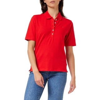 Tommy Hilfiger Damen Poloshirt Kurzarm 1985 Pique Polo Regular Fit, Rot (Fireworks), S