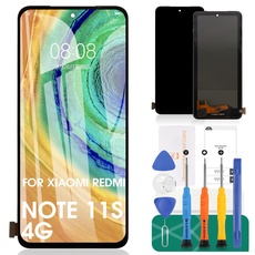 Für Xiaomi Redmi Note 11S 4G LCD Display Für Xiaomi Redmi Note 11 4G Bildschirm Ersatz Für Xiaomi Poco M4 Pro 4G Touch Screen Digitizer Assembly Repair Kit(Black No Frame)