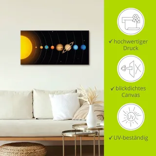 Artland Wandbild »Vector Sonnensystem mit Planeten« Sonnensystem 1 Stk. tlg. als Alubild, Outdoorbild, Leinwandbild, Poster, Wandaufkleber, bunt