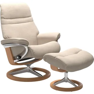 Stressless® Relaxsessel »Sunrise«, (Set, Relaxsessel mit Hocker), mit Signature Base, Größe S, Gestell Eiche Stressless® beige JASMINE