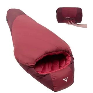 Qeedo Fluffy 6 Daunen Schlafsack 3 Jahreszeiten (Komfort 6°C) - (L: 195 cm) - 1.200 g - bis cm Körpergröße) - Camping, Outdoor, Trekking - RDS-Zertifiziert