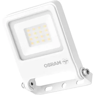 Osram ENDURA FLOOD PC 10W LED-Fluter, 3000K warmweiß, 1000 Lumen, IP65 weißes Flutlicht, recyceltes Material, 180° Montagebügel, Weiß