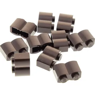 10x Lego Bau Stein modifiziert 1x2x1 dunkel braun Palisade Holz Block Profil 30136 - Braun