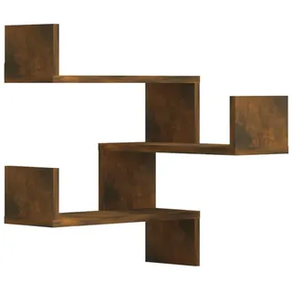 vidaXL Wandregalset 2-teilig 40/40/50 cm aus Holzwerkstoff Räuchereiche Dekor , Dunkelbraun , Strukturbuche , Rechteckig , 40x50x40 cm , Wohnzimmer, Regale, Wandregale
