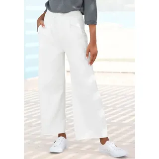 Sweathose ELBSAND "Neah", Damen, Gr. M (38), N-Gr, weiß, Sweatware, Obermaterial: 95% Baumwolle, 5% Elasthan, unifarben, figurumspielend 7/8-Länge, Hosen Sweathose, in 7/8 Länge, Culotte aus weicher Sweatware mit Kordelzug, causal, Topseller