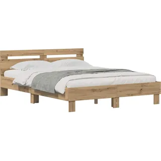 vidaXL Bettrahmen Artisan-Eiche 140 x 200 cm Holzwerkstoff - Braun