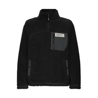 Plüschjacke OXMO "Plüschjacke OXAbby", Damen, Gr. XL, schwarz (meteorite), Obermaterial: 100% Polyester PES., Jacken Plüschjacke