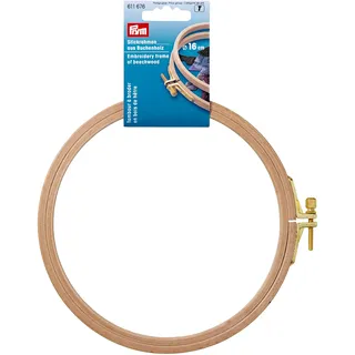 Prym - Prym Naturfarben (0.8x16cm) Buche Holz Stickerei Rahmen mit Messing Schrauben - 1 Stück, Beige