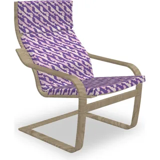 ABAKUHAUS abstrakte Geometrie Poäng Sessel Polster, 80er Jahre Stil Motive, Sitzkissen mit Stuhlkissen mit Hakenschlaufe und Reißverschluss, Blau Violett Baby Pink - Blau
