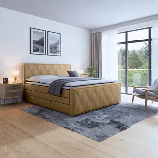 MID.YOU Boxspringbett Porto ca. 180x200 cm Beige