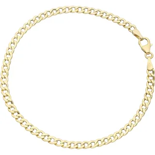 Panzerarmband LUIGI MERANO "Armband Panzerkette glanz, Gold 375" Gr. 21, gold, Armbänder, Herren, 21, Gelbgold 375, Panzerarmband