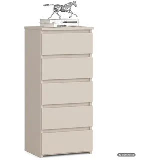 Kommode CL5 Kaschmir 40 cm 5 Schubladen Front Kaschmir B40xH92xT35 cm - Beige