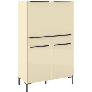 Set One by Musterring Highboard "Reno", 1 Stk. tlg. Mit Winkelfuß in diversen Farben, 154 cm Höhe & Farbauswahl, kaschmir matt lack, glas kaschmir glanz,