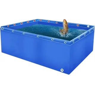 Generisch Robustes Teichbecken aus PVC-Canvas mit Ablassventil – Multifunktionales oberirdisches Fischzuchtbecken für Koi, Gartenbewässerung und Wasserspeicherung, ideal für Aquarien und Teiche
