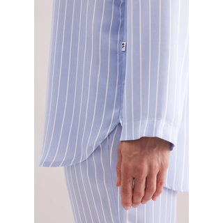 Pyjama SEIDENSTICKER, Damen, Gr. 44, blau, 100% Modal, gestreift, Homewear-Sets Pyjama