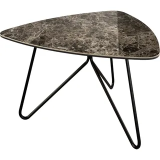 DeLife Couchtisch Ekrem, Keramik Laminam®Emperador Extra Lucidato Dunkelbraun 65x65 cm Hairpin braun Gerade Kante Dreieckig | 66 cm x 40 cm x 65 cm