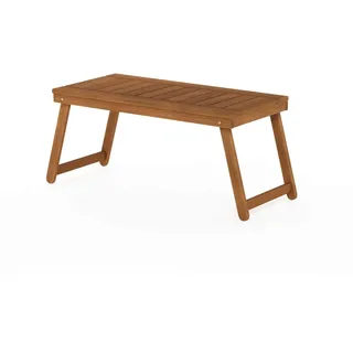Furinno DALAM Patio-Tisch, klappbarer Outdoor-Beistelltisch mit Latten-Tischplatte, Couchtisch, für Innenbereich, Balkon, Terrasse, Garten, Veranda, Natur