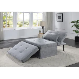 OTTO home Relaxliege Finn verstellbare Rückenlehne 100 x 70 x 41 cm grau mit Kissen