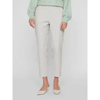Anzughose VILA "VIVARONE HW SLIM PANT - NOOS", Damen, Gr. 38, N-Gr, grau (light grau melange), Web, Obermaterial: 66% Polyester, 28% Viskose, 6% Elasthan, unifarben, slim fit knöchelfrei, Hosen Anzughose
