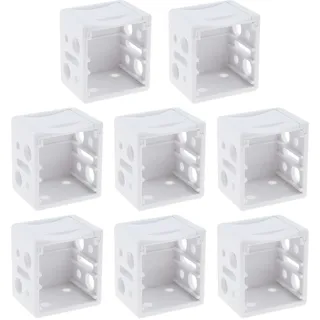 eMagTech 8 Stück Jalousie-Halterungen, Kunststoff-Profil-Box-Montagehalterungen, Fenster-Kopfschienen-Endhalter, Jalousie-Zubehör, weiß, 31 x 29 x 25 mm