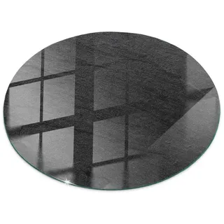 Tulup Tischplatte Ø60 cm Natursteinstruktur Rund , Glas , 60x60x0.4 cm , Esszimmer, Esstische, Tischsysteme