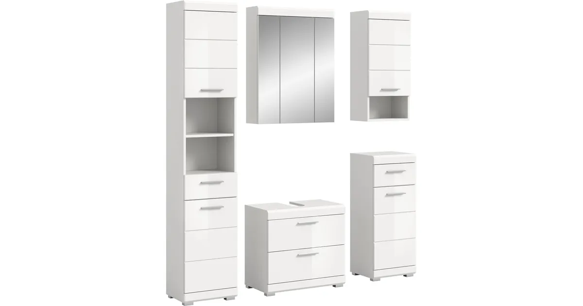 xonox.home Badkombination 5-teilig 164 cm x 191 cm x 34 cm Front Weiß ...
