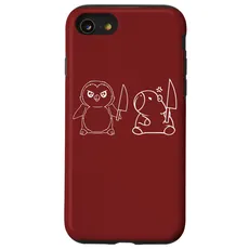 Hülle für iPhone SE (2020) / 7 / 8 Pinguin und Capybara und Messer