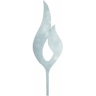 GLOREX Flamme aus Metall 320mm, Metall, Silber, 31.5 x 17.5 x 0.1 cm, 1 Einheiten