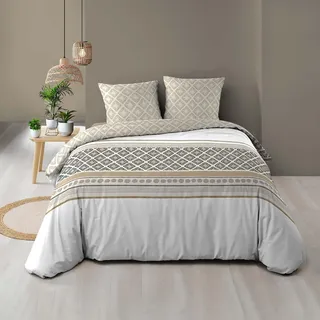 Douceur d'Intérieur Sybille 3-teiliges Bettwäscheset (240 x 220 cm), 100 Prozent Baumwolle