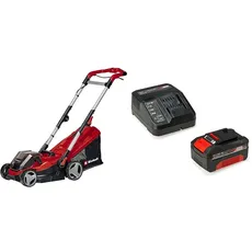 Einhell Akku-Rasenmäher GE-cm 36/34-1 Li Power X-Change (Li-Ion, 2X 18 V, 33,5 cm Schnittbreite, 5-stufige zentrale Schnitthöhenverstellung, 30 L Fangsack, inkl. 4,0 Ah Akku und Ladegerät)