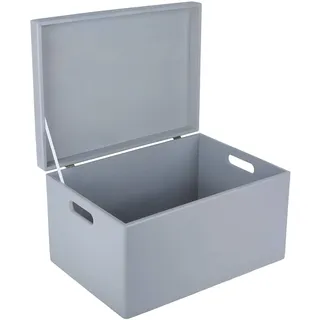Creative Deco XXL Grau Große Holzkiste mit Deckel | 40x30x24 cm (+/-1cm) | Ostern Holztruhe Erinnerungsbox Baby Holzbox mit Deckel und Griffen Kasten | Für Dokumente, Spielzeuge, Werkzeuge
