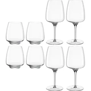 Leonardo Glasset Cesti, 8-tlg., Rotweinglas, Weinglas, Trinkglas, Wasserglas, Kristallglas, 061976 - Bunt