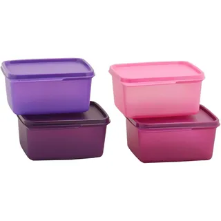 Tupperware Keep Tab Plastic Container Set, 500ml, Set of 4, Multicolour (TUP_B01AXR1M88)