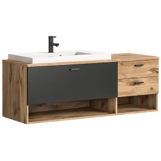 inn.furn Waschtisch Eiche grau 138 cm mit Waschbecken, Oderzo