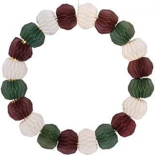 Türkranz, TUBBY, 20 warmweiße LEDs, Ø50 cm weiß/grün/rot