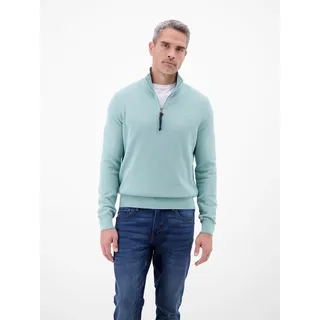 Sweatshirt LERROS "Troyer in Strukturqualität", Herren, Gr. M, grün (arctic blau), 100% Baumwolle, Sweatshirts Sweatshirt, Herrensweatshirt aus 100% Baumwolle & Troyer-Kragen mit Reißverschluss